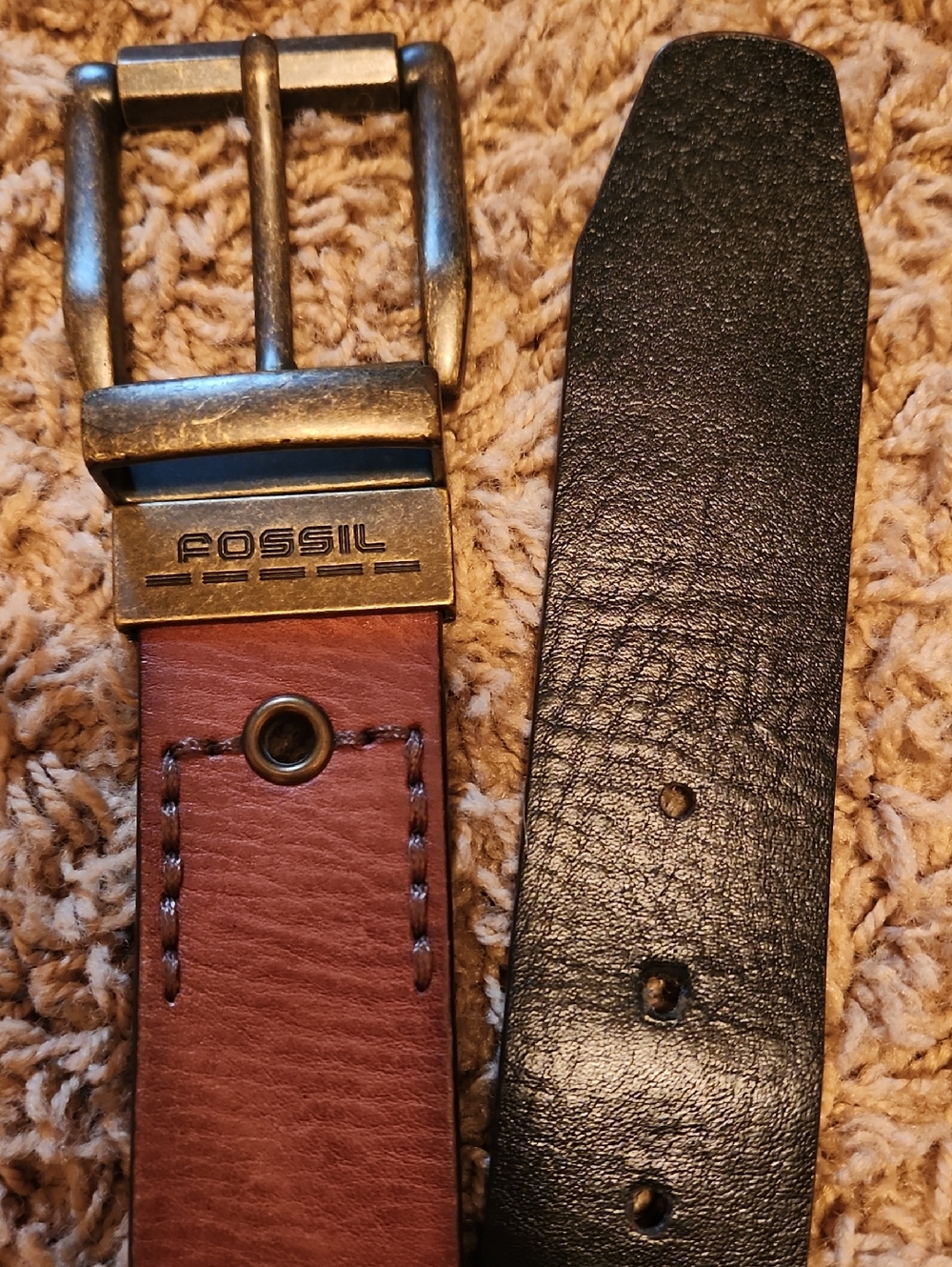 Fossil Broen Leather Belt Size 36
